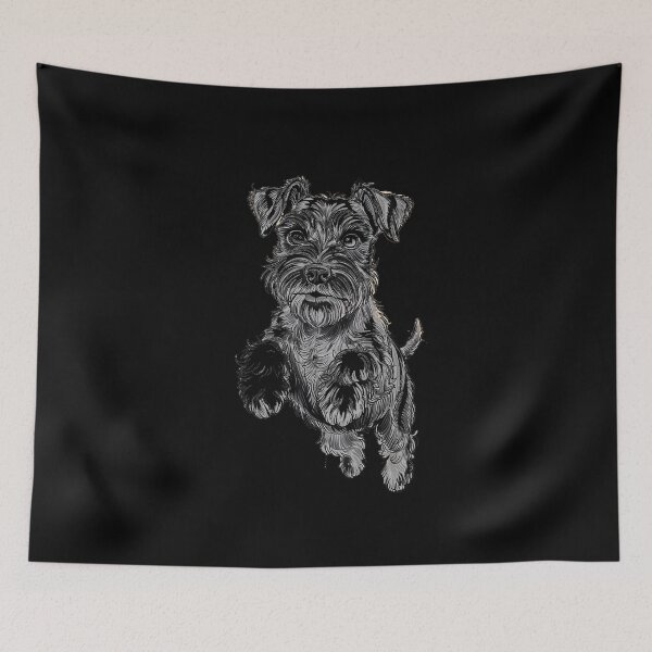Item preview, Mini Miniature Schnauzer Dog Running designed and sold by MAKOPOKOShop.