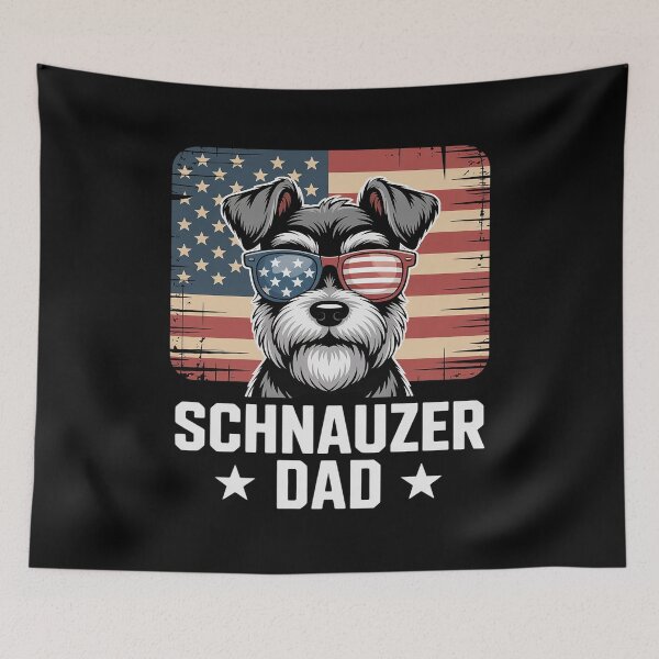 Item preview, Mini Schnauzer Dad Dog Fathers Day Gift USA Flag 4th of July designed and sold by MAKOPOKOShop.