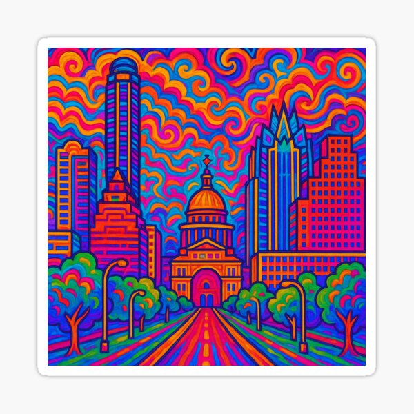 Item preview, Maximalist Austin, TX Skyline designed and sold by sarkat-designs.