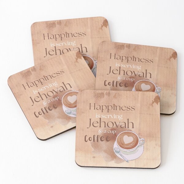 Artikelvorschau, Glücklich sein bedeutet, Jehova zu dienen und eine Tasse Kaffee zu trinken entworfen und verkauft von GiftableGems.