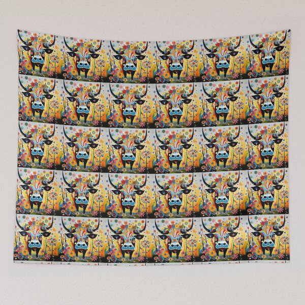 Item preview, Beautiful bull surrounded by wildflowers. designed and sold by Natalia-Vlad.