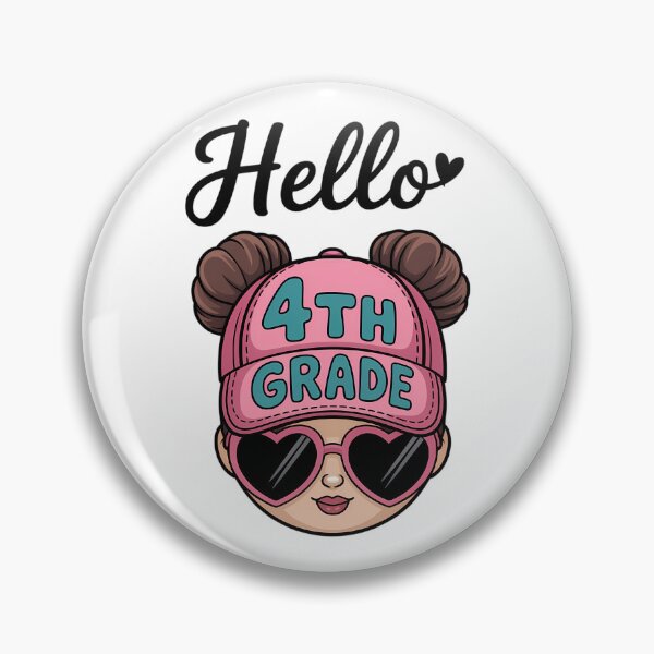 Item preview, Hello 4th Fourth Grade Messy Bun Hair back to school designed and sold by brynatshop.