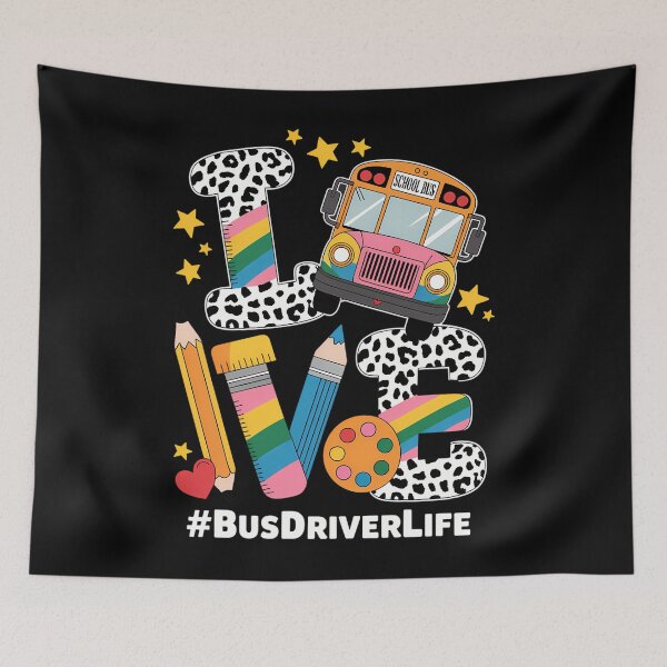 Item preview, LOVE Apple Tie Dye Bus Driver Life Back To School designed and sold by brynatshop.