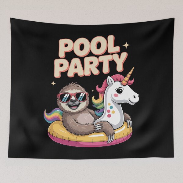 Item preview, Pool Party Sloth Funny Animal Lover Birthday Party designed and sold by brynatshop.