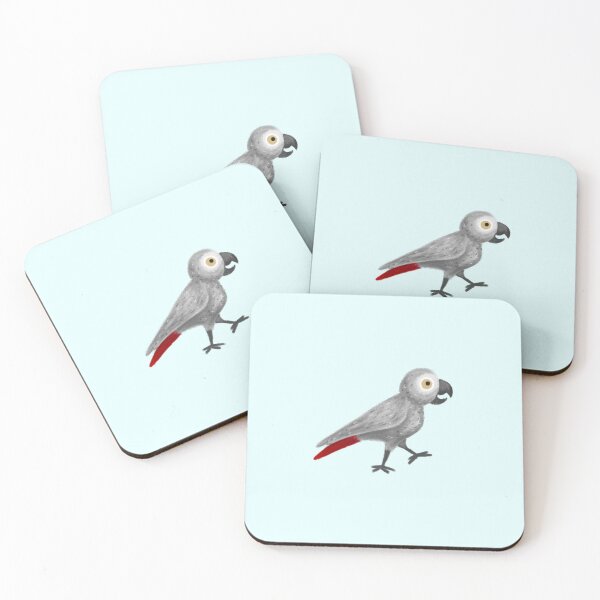 Item preview, Cartoon African Grey Parrot Walking designed and sold by CrazyCatCraft.