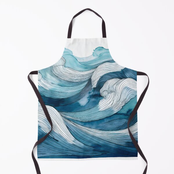 Item preview, Dynamic blue and white waves with swirling lines create an abstract, fluid design designed and sold by homydesign.