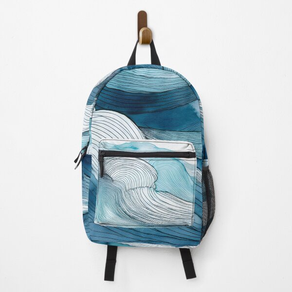Item preview, Dynamic blue and white waves with swirling lines create an abstract, fluid design designed and sold by homydesign.