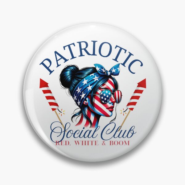 Aperçu de l'œuvre Patriotic Social Club Rouge Blanc et Boom créée et vendue par TheEmptyBottleStudio.
