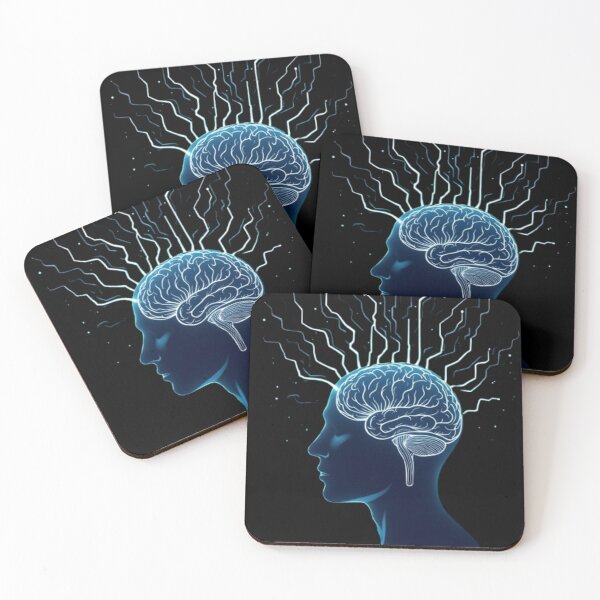 Item preview, art depicting human brain radiating electric pulse from neurons designed and sold by optimusprime39.