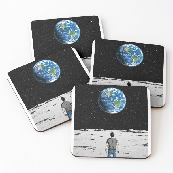 Item preview, Man on the Moon Staring at Earth – Cosmic Illustration designed and sold by Greemo03.