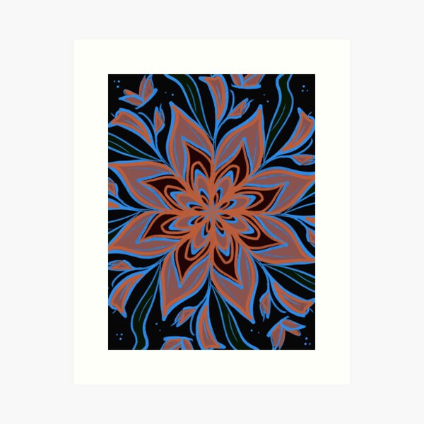 Vista previa del artículo con la obra «Florales psicodélicos», diseñado y vendido por Doodle Designs .