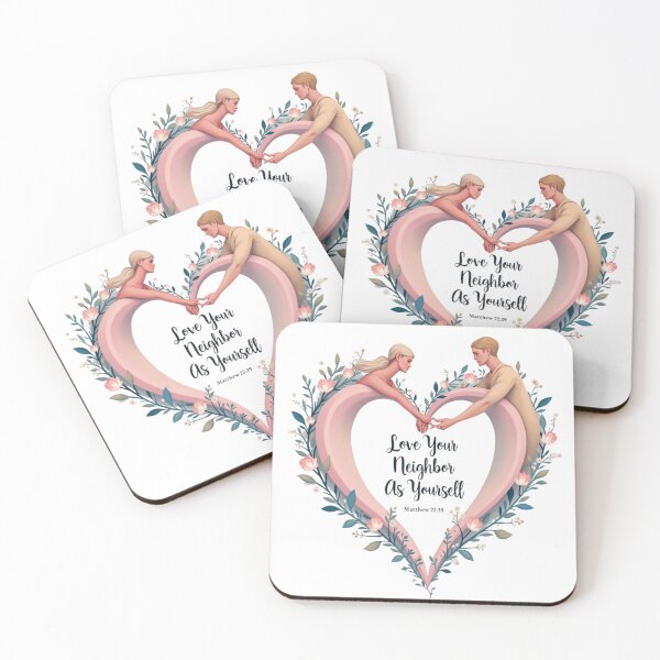 Item preview, Love Your Neighbor Minimalist Bible Quote - Matthew 22:39 Scripture Design designed and sold by ebocraft.
