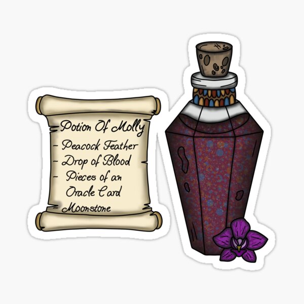 Item preview, Mollymauk Tealeaf Potion Bottle and Ingredient List designed and sold by LunarAshes.