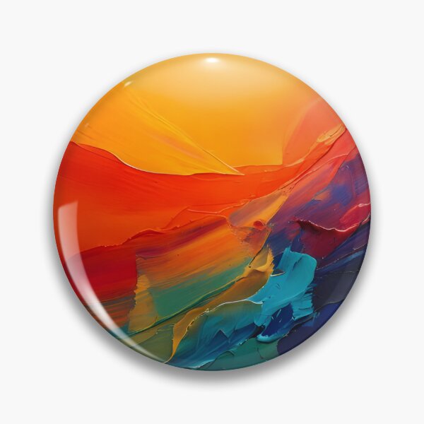 Item preview, Abstract painting with thick impasto brushstrokes in warm yellow, orange, red, and cool blue tones designed and sold by homydesign.