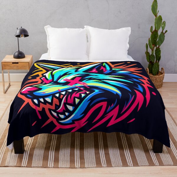 Item preview, Neon Wolf with X’s for Eyes designed and sold by Ghost on Toast.