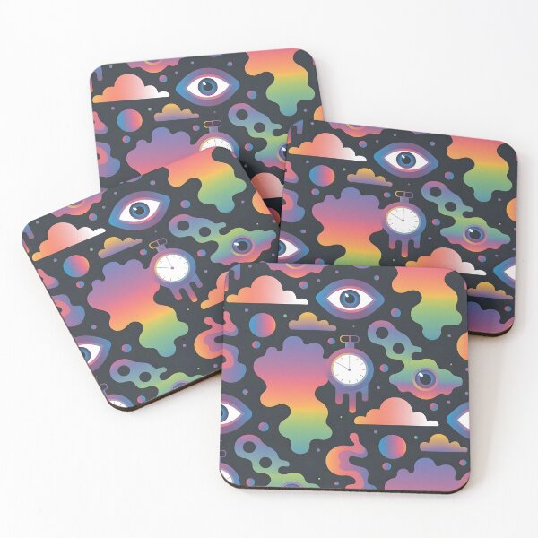 Item preview, Surrealistic Seamless Pattern – Dreamlike Floating Eyes & Melting Clocks designed and sold by subliman.
