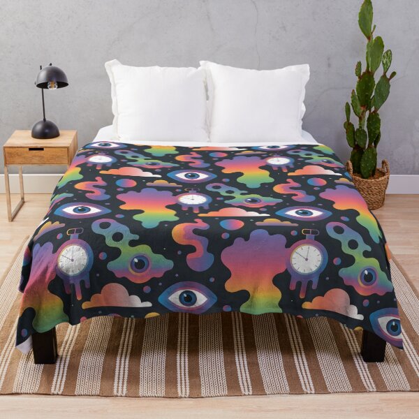 Item preview, Surrealistic Seamless Pattern – Dreamlike Floating Eyes & Melting Clocks designed and sold by subliman.