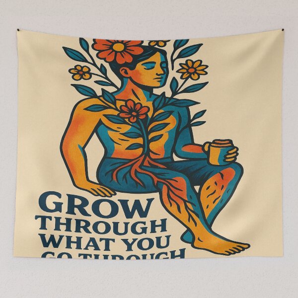 Item preview, Grow Through What You Go Through – Healing Growth Quote” designed and sold by Neovibe Print.