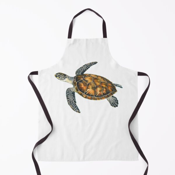 Item preview, A beautifully rendered watercolor illustration of a sea turtle swimming against a backdrop of blue and green watercolor splashes designed and sold by homydesign.