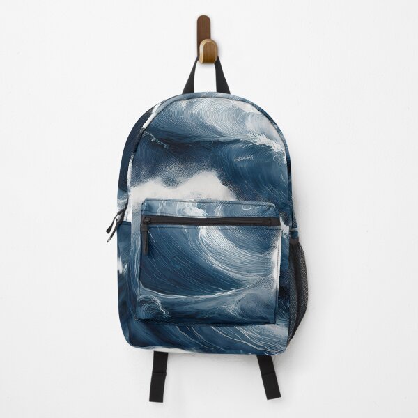 Item preview, Powerful dark blue ocean waves crash and foam, filling the frame with dynamic motion and overwhelming force designed and sold by homydesign.