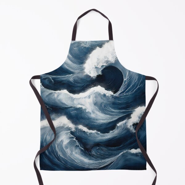 Item preview, Powerful dark blue ocean waves crash and foam, filling the frame with dynamic motion and overwhelming force designed and sold by homydesign.