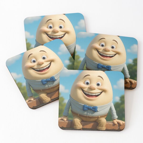Aperçu de l'œuvre Humpty Dumpty - Eggman souriant sur le mur – Illustration fantaisiste de personnage de chambre d'enfant créée et vendue par lapart.