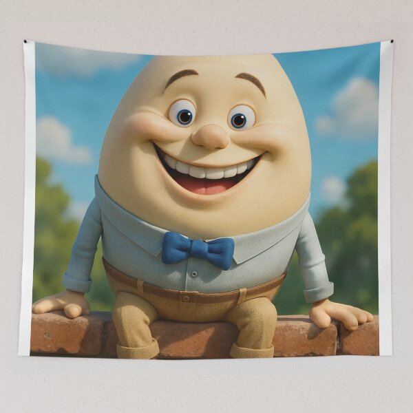 Item preview, Humpty Dumpty - Smiling Eggman on the Wall – Whimsical Nursery Character Illustration designed and sold by lapart.