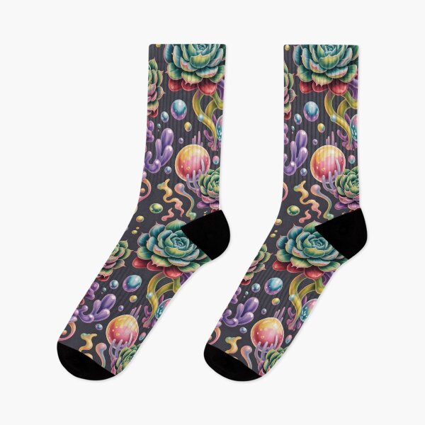 Item preview, Surreal Succulent Pattern – Mystical Plants with Crystals and Glowing Orbs designed and sold by subliman.