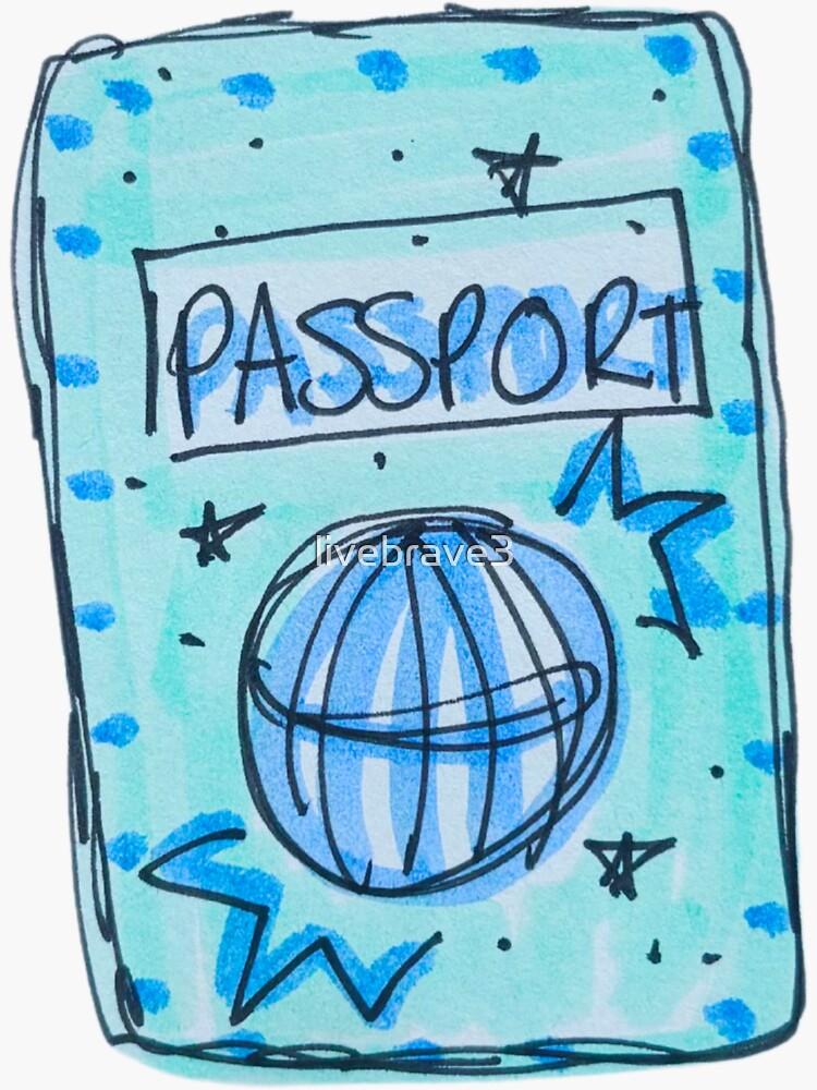 Thumbnail 3 of 3, Sticker, Blue Passport designed and sold by livebrave3.