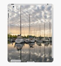 Herringbone Sky Patterns with Yachts and Boats iPad Case/Skin