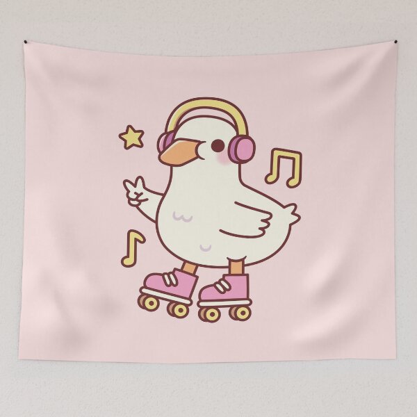 Item preview, Cute Duck With Headphones And Roller Skates designed and sold by rustydoodle.