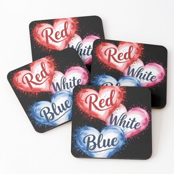 Item preview, Funny Red White Blue Heart 4th Of July Patriotic American Flag Watercolor designed and sold by someraargelia.