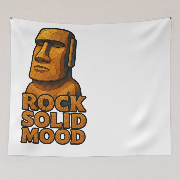 Item preview, Stoic Moai Ancient Attitude 'Rock Solid Mood' designed and sold by LessSugar.