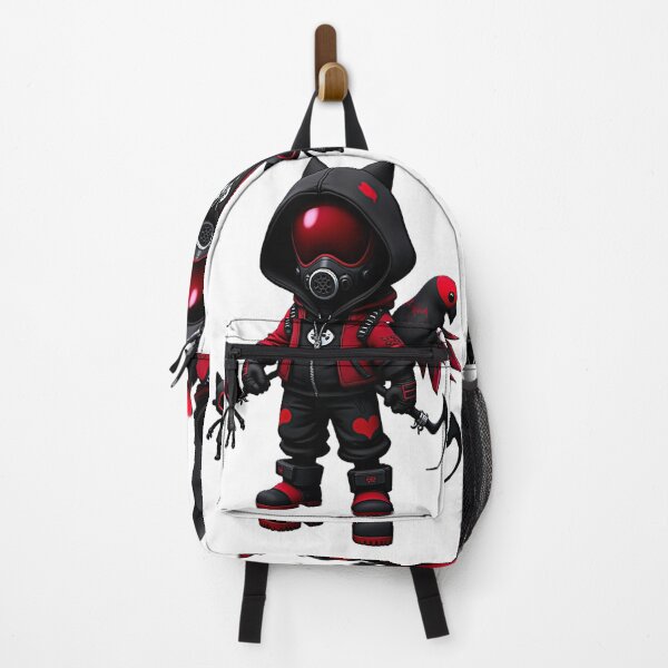 Item preview, Cyber Cat Ninja – Dark Kawaii Assassin with Red Raven & Scythe designed and sold by Dark-Circuit-Haven.