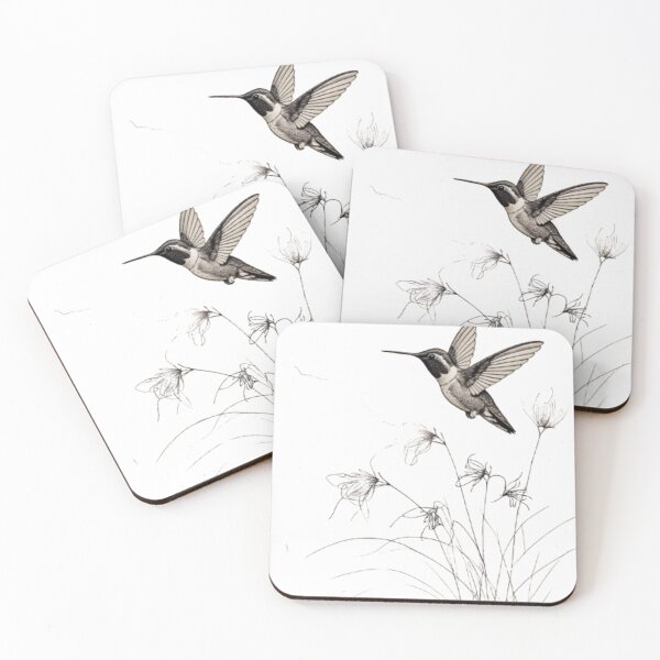 Item preview, humming bird hovering over delicate flowers designed and sold by optimusprime39.