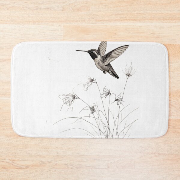 Item preview, humming bird hovering over delicate flowers designed and sold by optimusprime39.