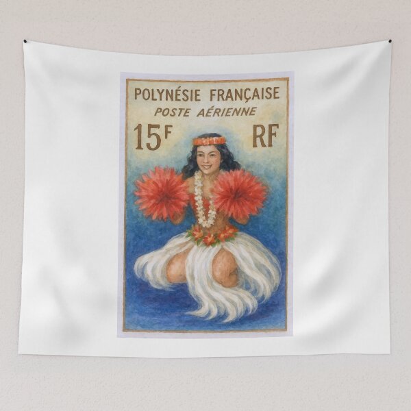 Item preview, 1964 French Polynesia Tahitian Dancer Stamp designed and sold by retrographics.
