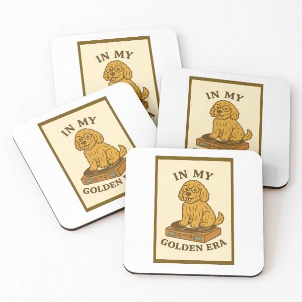 Item preview, Retro golden doodle on record player designed and sold by CariRedd.