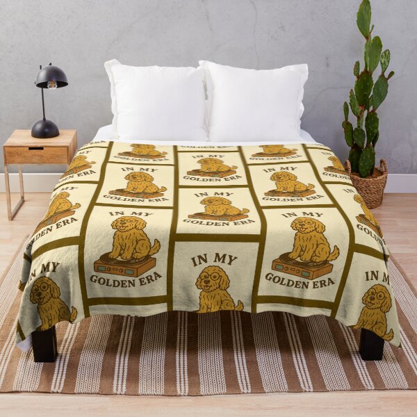 Item preview, Retro golden doodle on record player designed and sold by CariRedd.