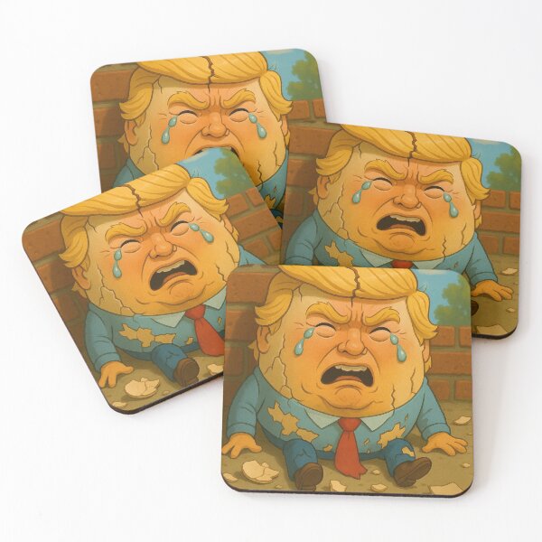 Item preview, Humpty Wall Fall – Satirical Cartoon of a Cracked Political Figure designed and sold by lapart.