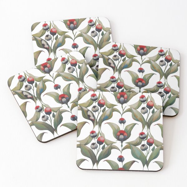 Item preview, Australian Gum Leaves and Buds Pattern designed and sold by KateWiseArt.