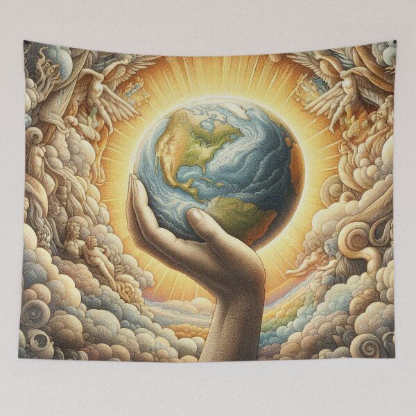 Item preview, Hands Holding Earth – Unity in Diversity, World Peace and Environmental Art designed and sold by Illuministique.