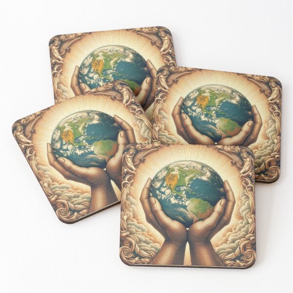 Item preview, Hands Holding Earth – Unity in Diversity, World Peace and Environmental Art designed and sold by Illuministique.