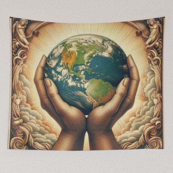 Item preview, Hands Holding Earth – Unity in Diversity, World Peace and Environmental Art designed and sold by Illuministique.