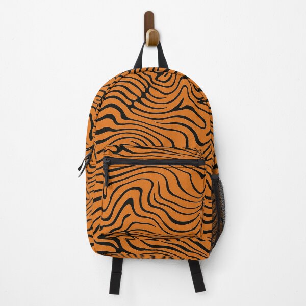 Item preview, Psychedelic Zebra Tiger Stripe Pattern in Orange and Black – Bold Retro Animal Print designed and sold by weirdfishes123.