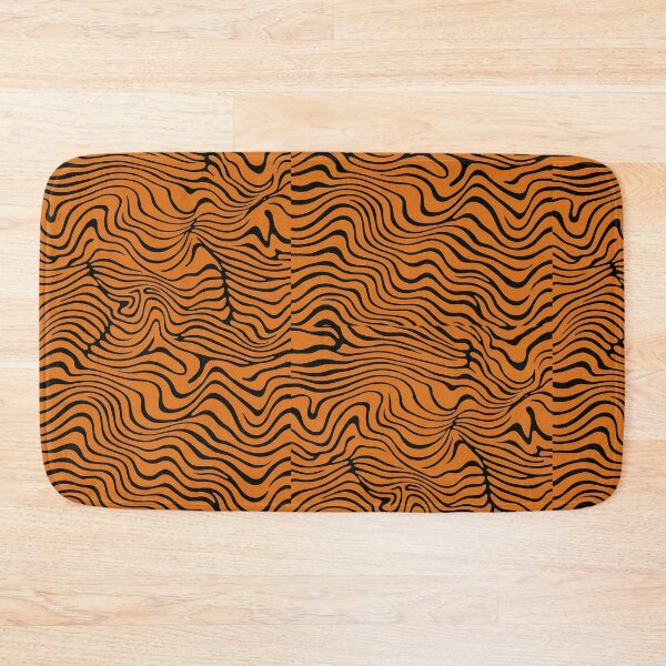 Item preview, Psychedelic Zebra Tiger Stripe Pattern in Orange and Black – Bold Retro Animal Print designed and sold by weirdfishes123.