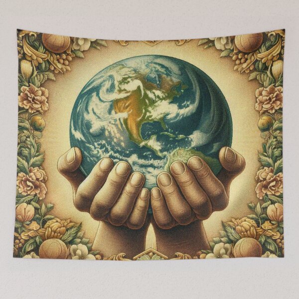 Item preview, Hands Holding Earth – Unity in Diversity, World Peace and Environmental Art designed and sold by Illuministique.