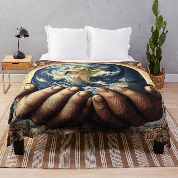 Item preview, Hands Holding Earth – Unity in Diversity, World Peace and Environmental Art designed and sold by Illuministique.
