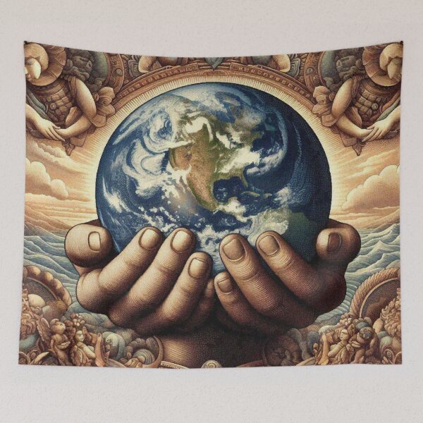 Item preview, Hands Holding Earth – Unity in Diversity, World Peace and Environmental Art designed and sold by Illuministique.