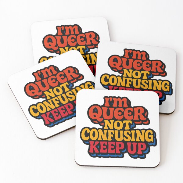 Item preview, I'm Queer Not Confusing Keep Up – Bold Retro Typography designed and sold by Haus Of Sin.